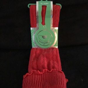 Honeydew Red Legwarmers